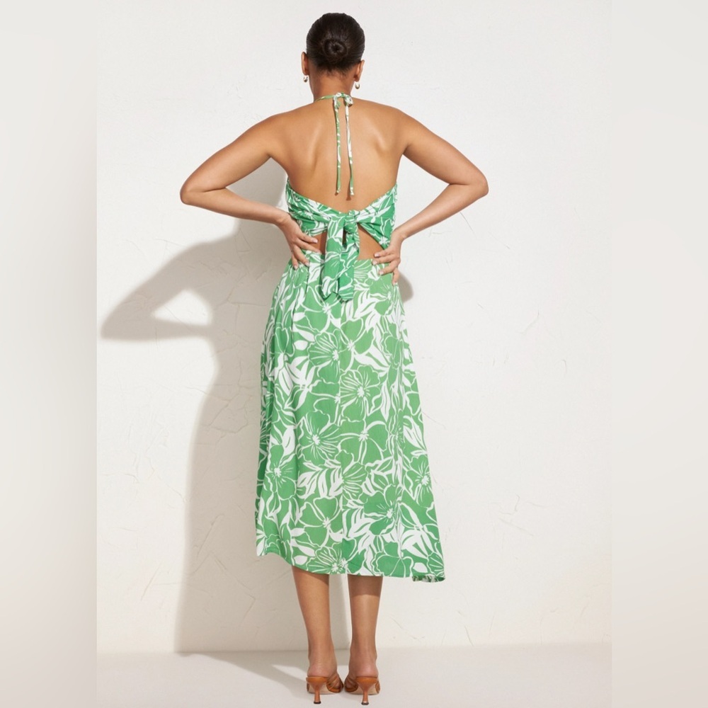 Revolve Green Tropical Pattern Midi Dress - Picture 13 of 13